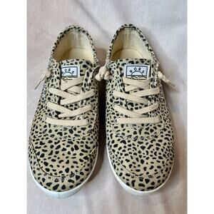Bobs Cheetah Print Memory Foam Sneakers Womens Size 8 Lace Up Casual